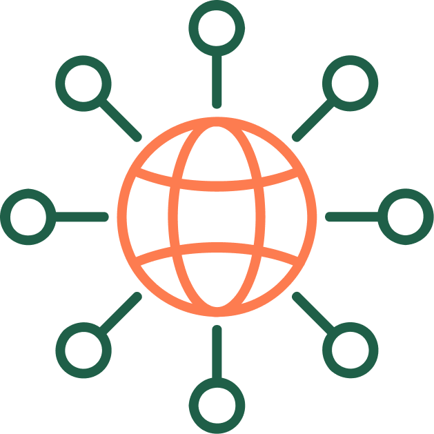Global network connection icon