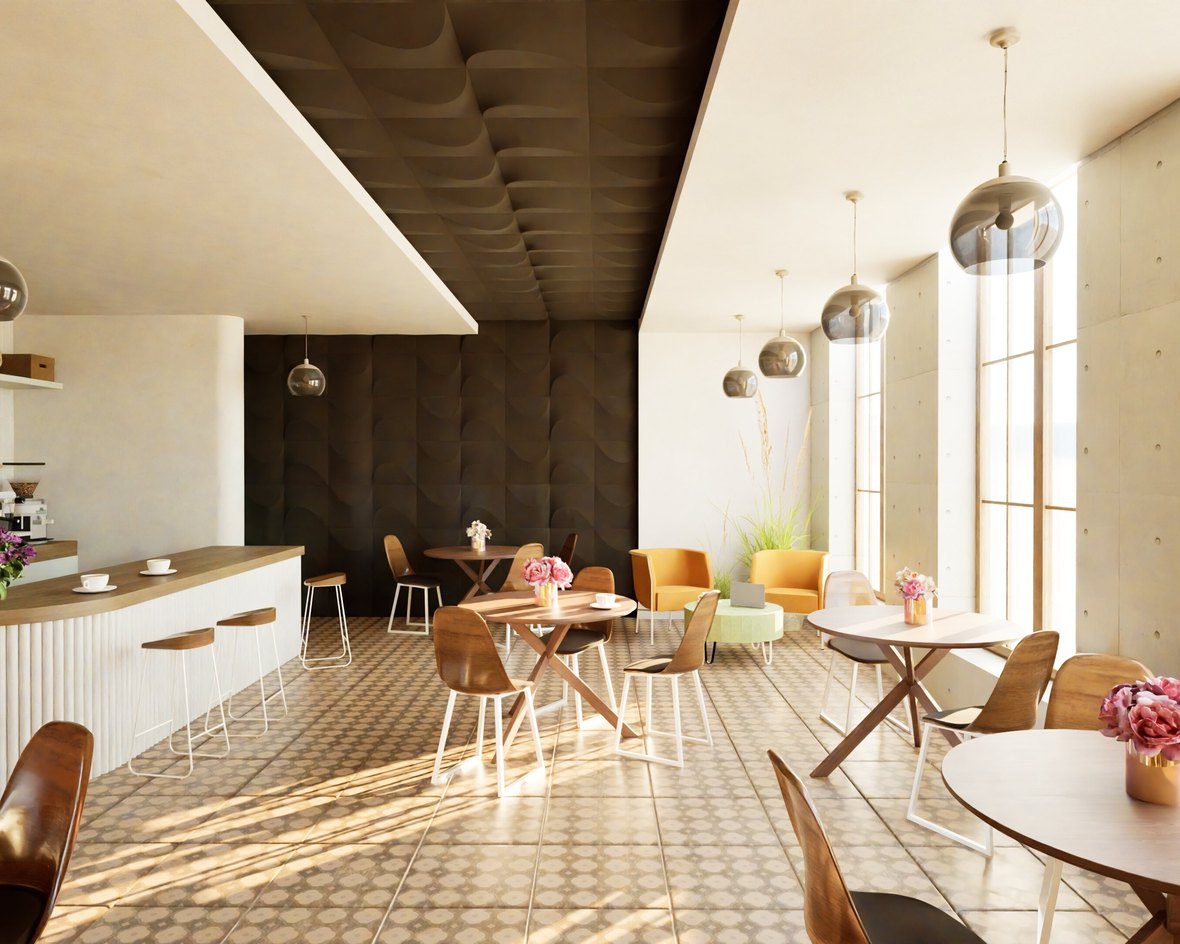 Modern cafe interior