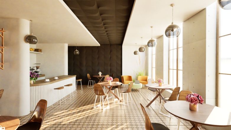 Modern cafe interior